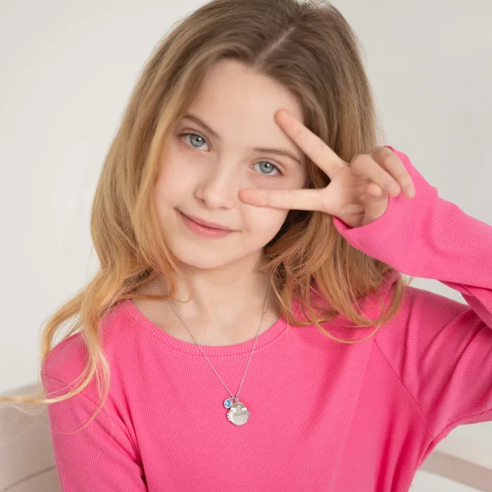 Necklaces Guardian Angel Kids Childrens Girls Round PendantNecklace With Charms Sterling Silver Kids Locket Necklaces