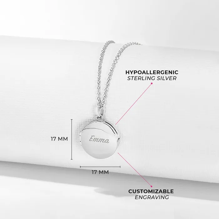 Necklaces Guardian Angel Kids Childrens Girls Round PendantNecklace With Charms Sterling Silver Kids Locket Necklaces