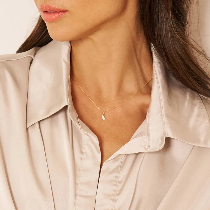 Necklaces Womens Necklaces 14k Gold Pave Heart Womens PendantNecklace