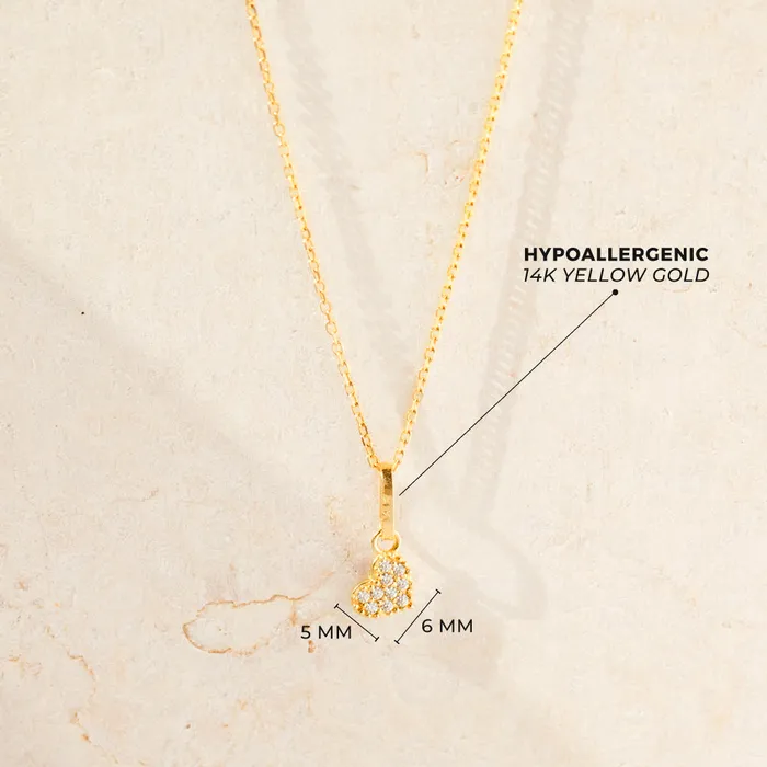 Necklaces Womens Necklaces 14k Gold Pave Heart Womens PendantNecklace