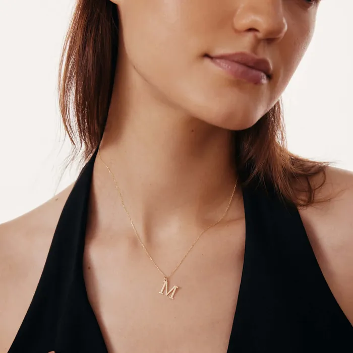 Personalized Dainty Initial Pendant Necklace Gelin Diamond Necklaces