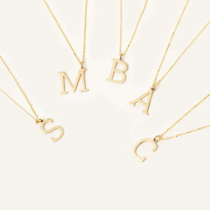 Personalized Dainty Initial Pendant Necklace Gelin Diamond Necklaces