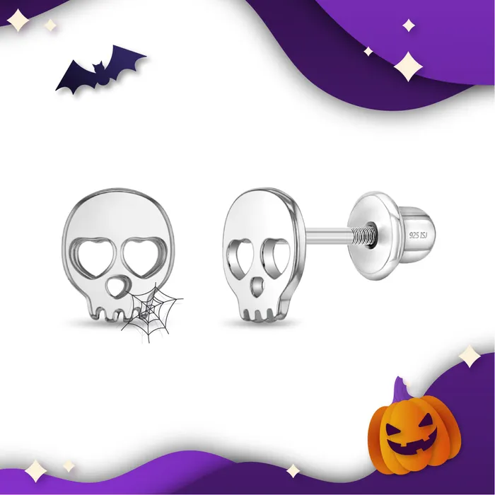 PPLRHIDDENPRODUCT Earrings Bones In Love Kids Childrens Girls Earrings Screw Back Sterling Silver PPLRHIDDENPRODUCT Earrings Bones In Love Kids Childrens Girls Earrings Screw Back Sterling Silver