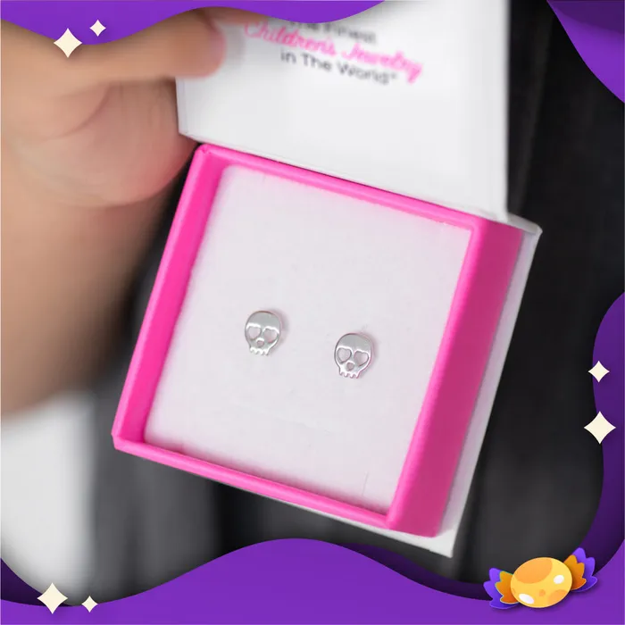 PPLRHIDDENPRODUCT Earrings Bones In Love Kids Childrens Girls Earrings Screw Back Sterling Silver