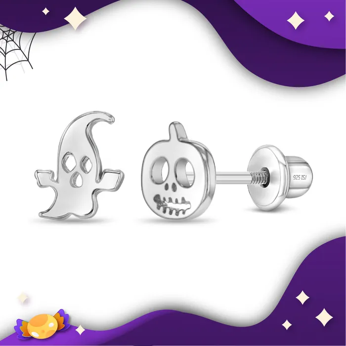 PPLRHIDDENPRODUCT Earrings Spooky Pals Kids Childrens Girls Earrings Screw Back Sterling Silver PPLRHIDDENPRODUCT Earrings Spooky Pals Kids Childrens Girls Earrings Screw Back Sterling Silver