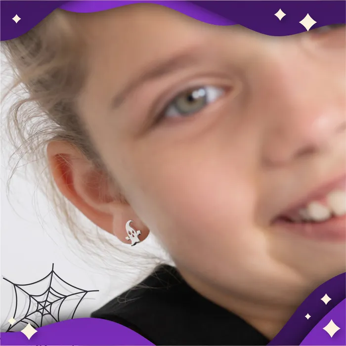 PPLRHIDDENPRODUCT Earrings Spooky Pals Kids Childrens Girls Earrings Screw Back Sterling Silver