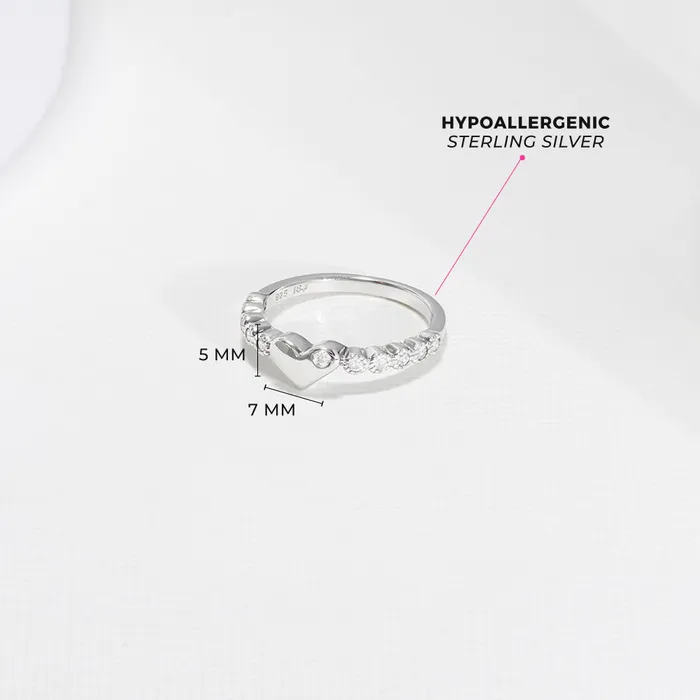 Rings Kids Final Sale Clear Heart Band CZ Size 25 Baby Toddler Kids Ring Sterling Silver