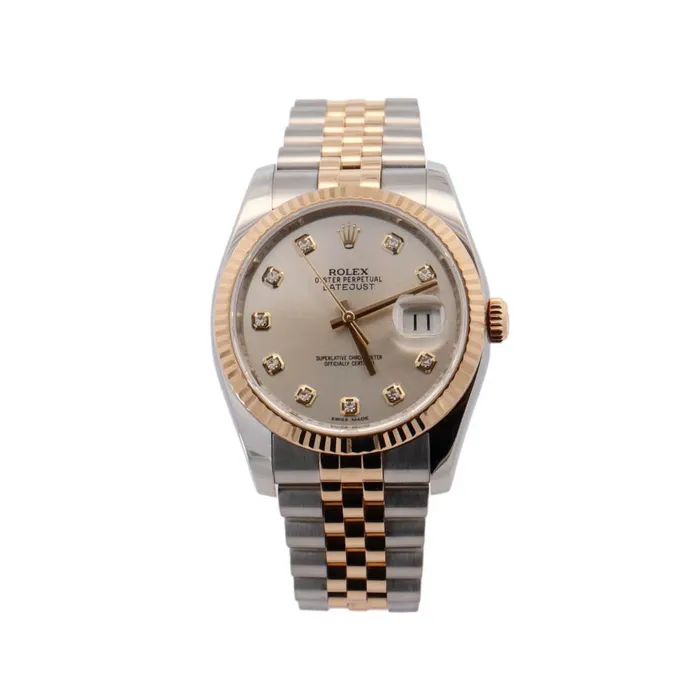 Rings Rolex Datejust Two Tone Yellow Gold Steel 36mm Silver Diamond Dial Watch Reference 116233 Happy Jewelers Rings Rolex Datejust Two Tone Yellow Gold Steel 36mm Silver Diamond Dial Watch Reference 116233 Happy Jewelers