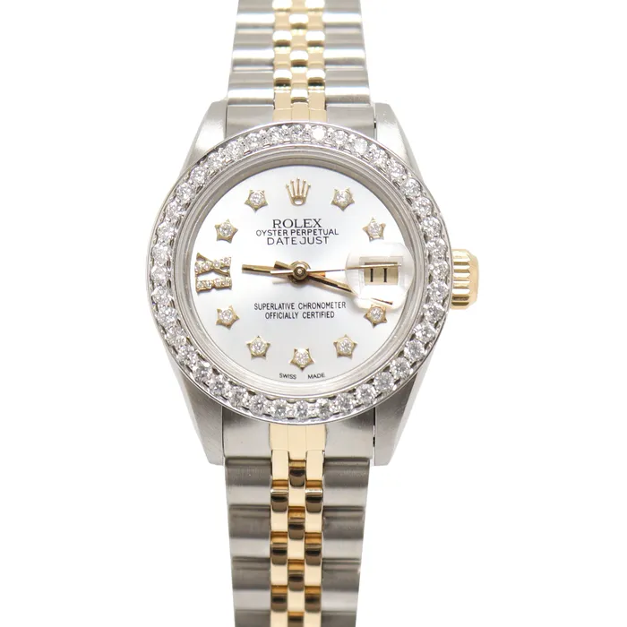 Rolex Datejust Yellow Gold Steel 26m Silver Diamond Dial Watch Reference 69173 Happy Jewelers Earrings Rolex Datejust Yellow Gold Steel 26m Silver Diamond Dial Watch Reference 69173 Happy Jewelers Earrings