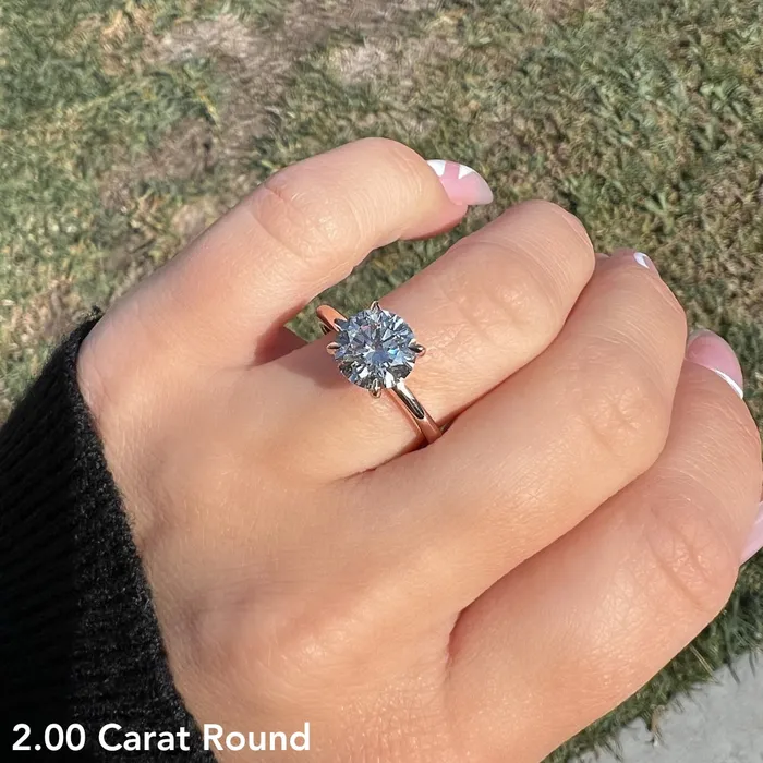 Round Lab Diamond Solitaire Engagement Ring Happy Jewelers Rings