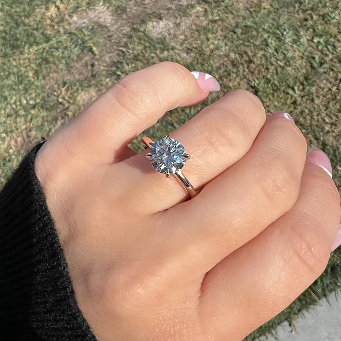 Round Lab Diamond Solitaire Engagement Ring Happy Jewelers Rings