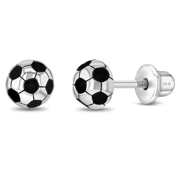 Soccer Ball Kids Childrens Girls Earrings Screw Back Enamel Sterling Silver Kids Screw Back Earrings Earrings Soccer Ball Kids Childrens Girls Earrings Screw Back Enamel Sterling Silver Kids Screw Back Earrings Earrings