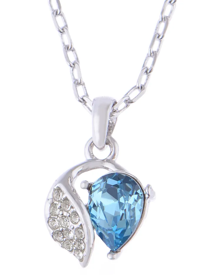Swarovski Crystal Elements Aquamarine Bow Necklace Alilang Necklaces Swarovski Crystal Elements Aquamarine Bow Necklace Alilang Necklaces