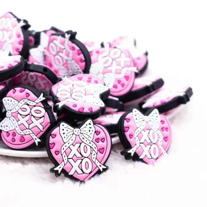 The BumbleBead Company Necklaces Hugs and Kisses Heart Silicone Focal Bead Accessory