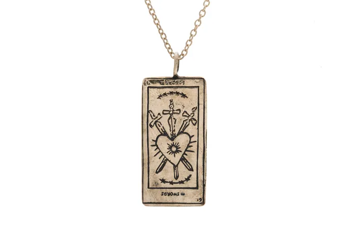Three of Swords Tarot Card Necklace Sofia Zakia Necklaces