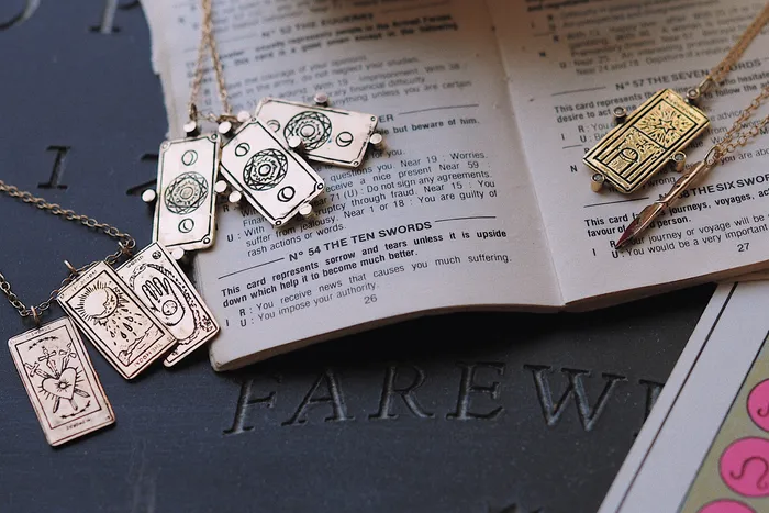 Three of Swords Tarot Card Necklace Sofia Zakia Necklaces