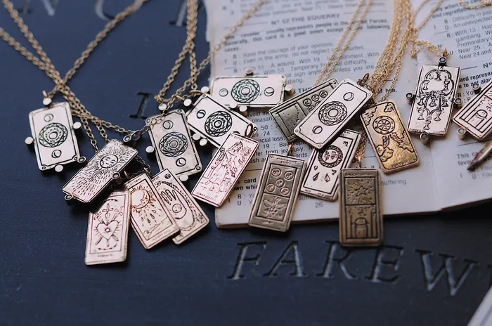 Three of Swords Tarot Card Necklace Sofia Zakia Necklaces