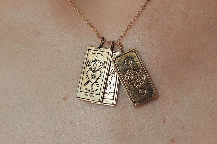 Three of Swords Tarot Card Necklace Sofia Zakia Necklaces