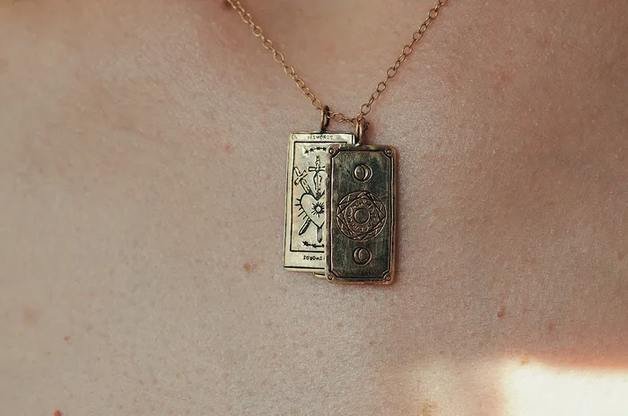 Three of Swords Tarot Card Necklace Sofia Zakia Necklaces