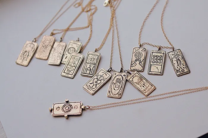 Three of Swords Tarot Card Necklace Sofia Zakia Necklaces