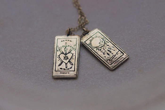Three of Swords Tarot Card Necklace Sofia Zakia Necklaces