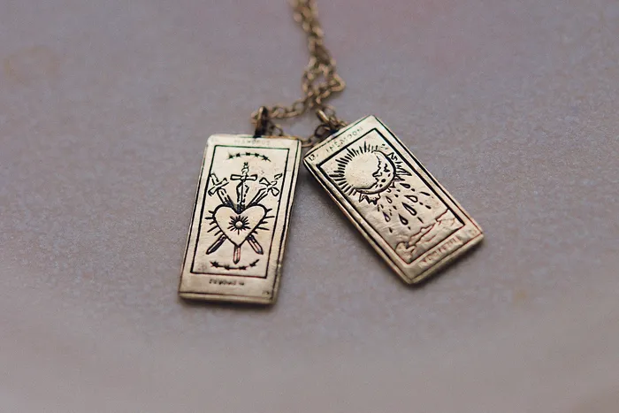 Three of Swords Tarot Card Necklace Sofia Zakia Necklaces
