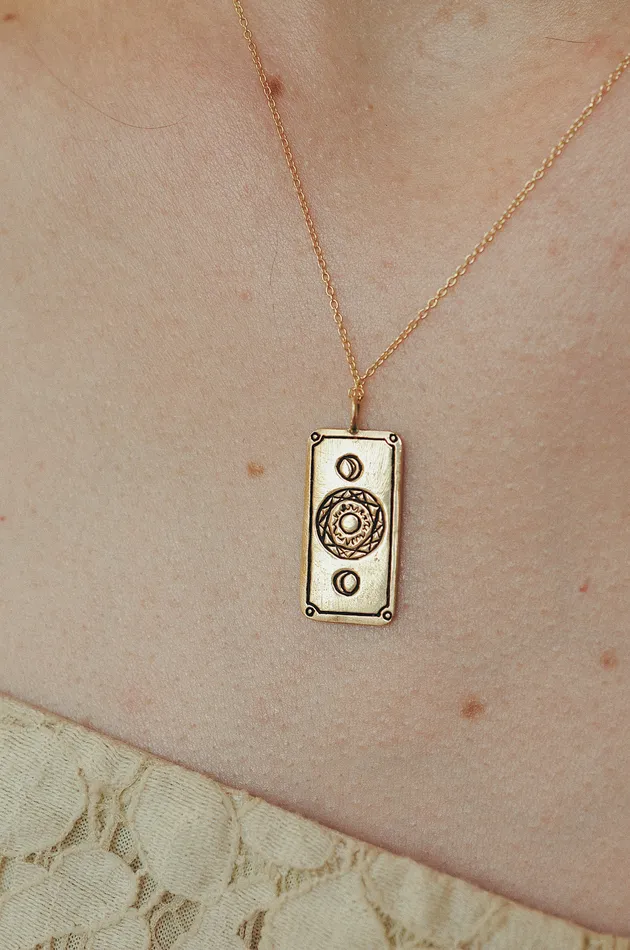 Three of Swords Tarot Card Necklace Sofia Zakia Necklaces