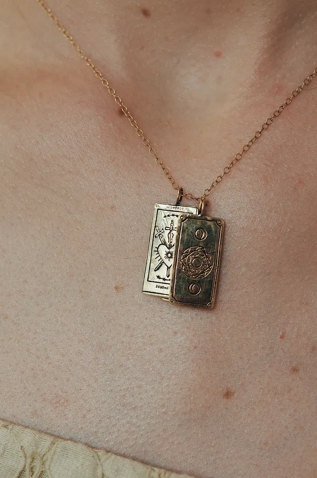 Three of Swords Tarot Card Necklace Sofia Zakia Necklaces