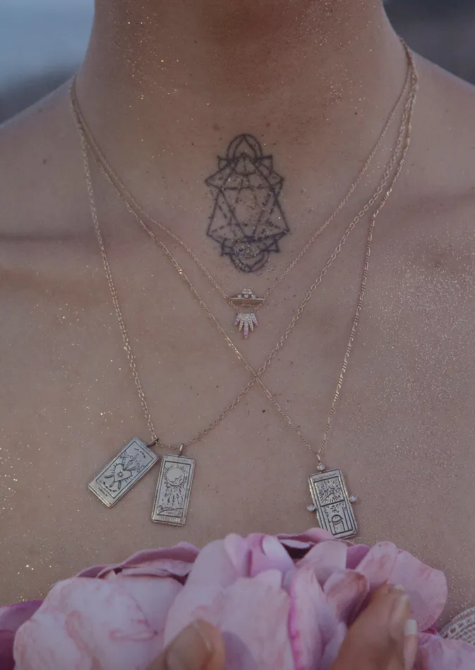 Three of Swords Tarot Card Necklace Sofia Zakia Necklaces