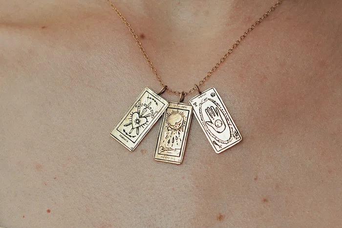 Three of Swords Tarot Card Necklace Sofia Zakia Necklaces