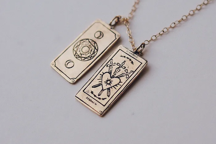 Three of Swords Tarot Card Necklace Sofia Zakia Necklaces