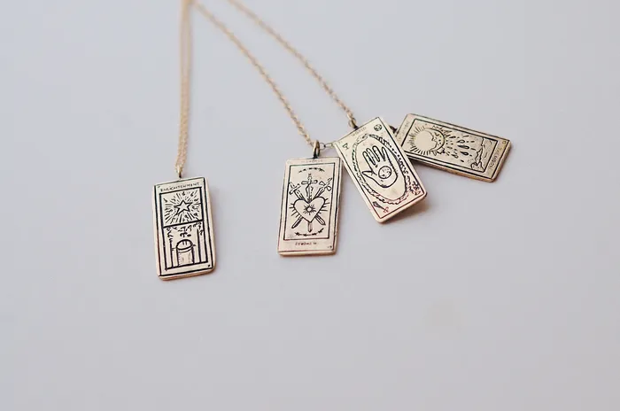 Three of Swords Tarot Card Necklace Sofia Zakia Necklaces