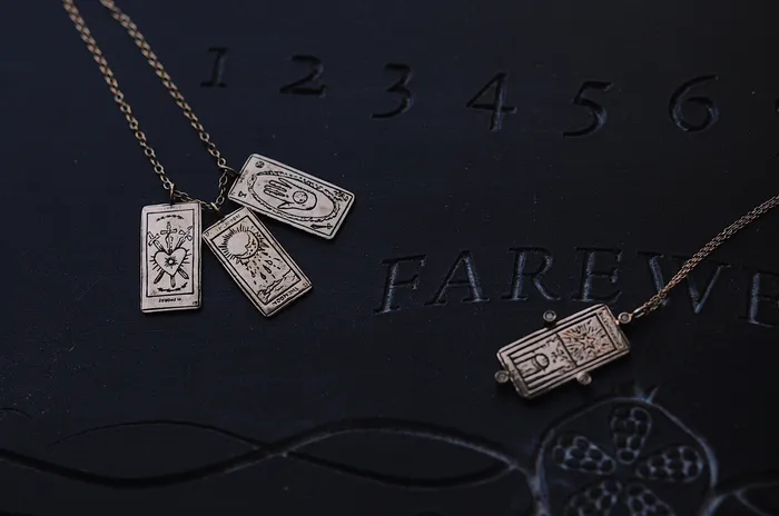 Three of Swords Tarot Card Necklace Sofia Zakia Necklaces