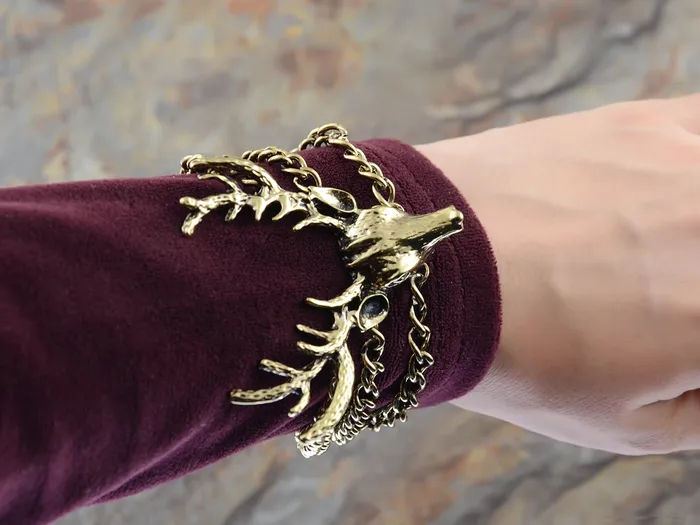 Vintage Antique Deer Bangle Chain Cuff Bracelet Alilang Bracelets Vintage Antique Deer Bangle Chain Cuff Bracelet Alilang Bracelets