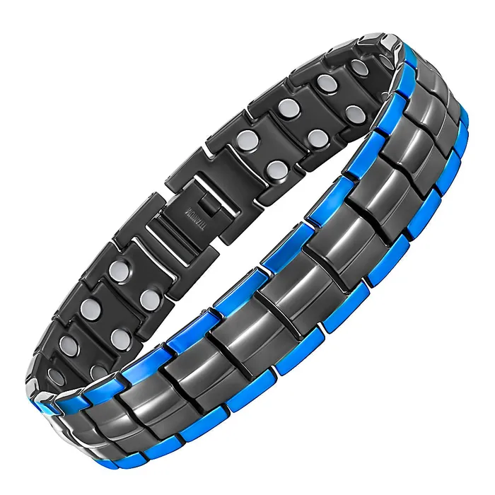 Willis Judd Bracelets Mens Titanium Double Row Magnetic Therapy Bracelet