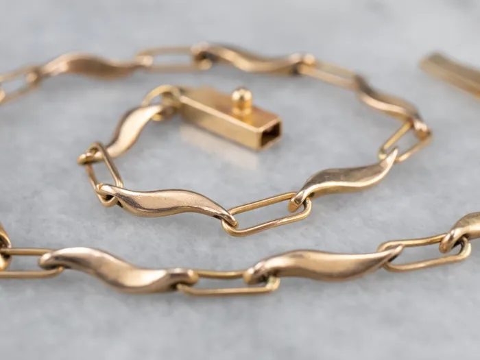 14K Gold Curved Link Bracelet Market Square Jewelers Bracelets