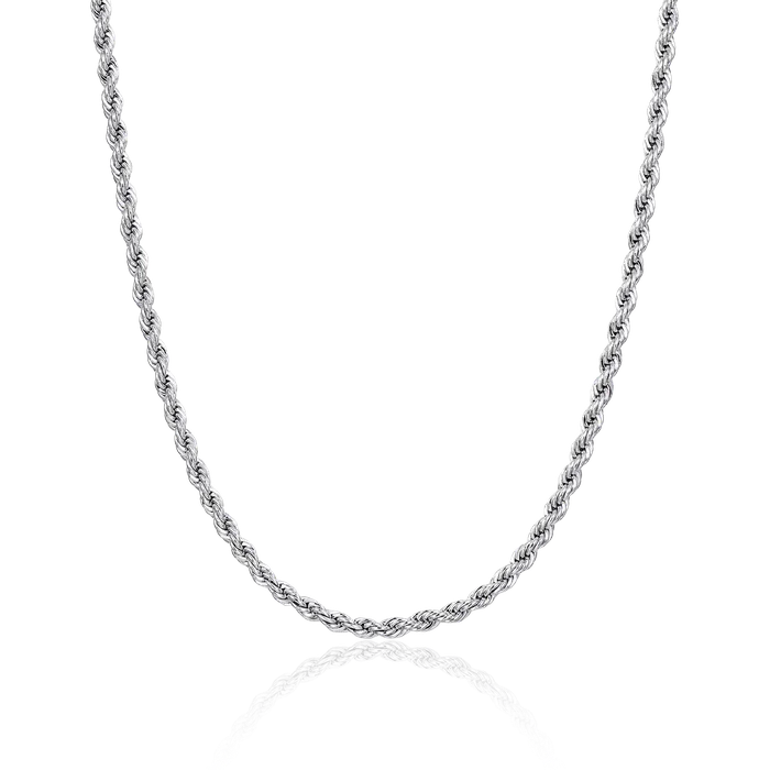 35mm Rope Chain White Gold aporro Necklaces