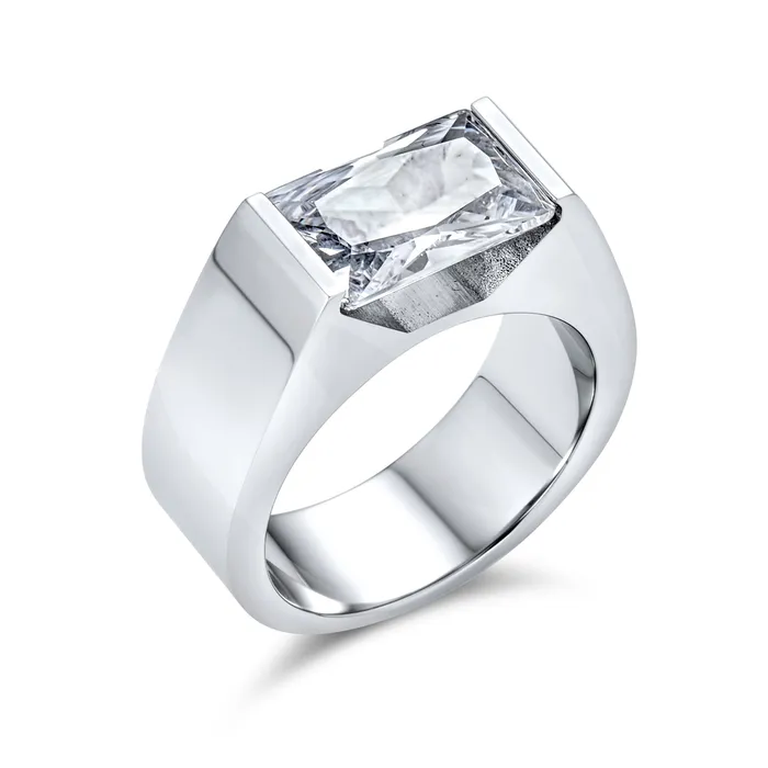 4CT Imitation Sapphire Emerald Cut CZ Mens Engagement Ring Stainless BlingJewelry Wholesale Rings 4CT Imitation Sapphire Emerald Cut CZ Mens Engagement Ring Stainless BlingJewelry Wholesale Rings