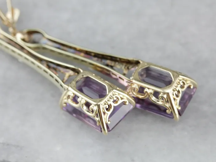 Amethyst and Seed Pearl Filigree Drop Earrings Market Square Jewelers Earrings Amethyst and Seed Pearl Filigree Drop Earrings Market Square Jewelers Earrings