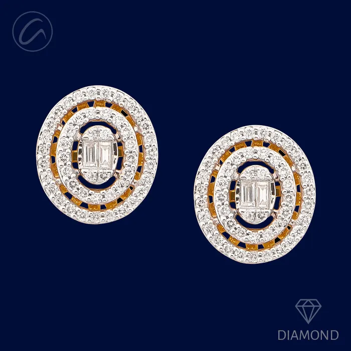 Andaaz Jewelers Bold Bright Open Oval 18K Gold Diamond Earrings Earrings