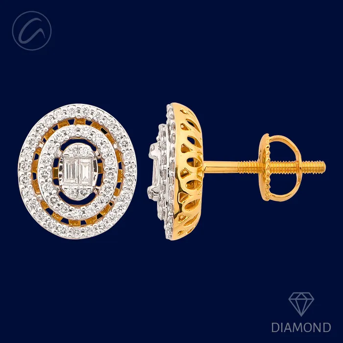 Andaaz Jewelers Bold Bright Open Oval 18K Gold Diamond Earrings Earrings