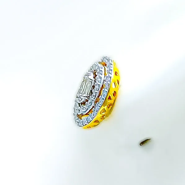 Andaaz Jewelers Bold Bright Open Oval 18K Gold Diamond Earrings Earrings