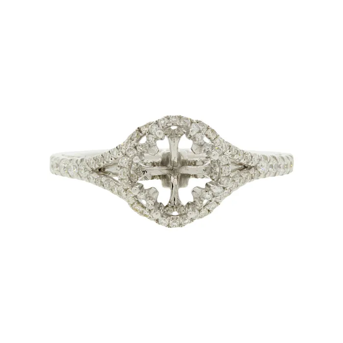 Andaaz Jewelers Clover Diamond 18k White Gold Setting PreStyled Sets