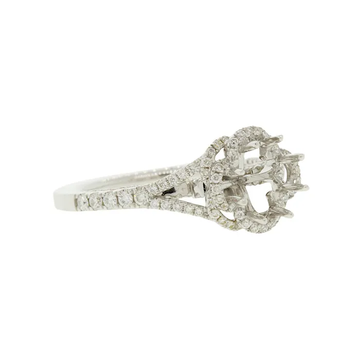 Andaaz Jewelers Clover Diamond 18k White Gold Setting PreStyled Sets