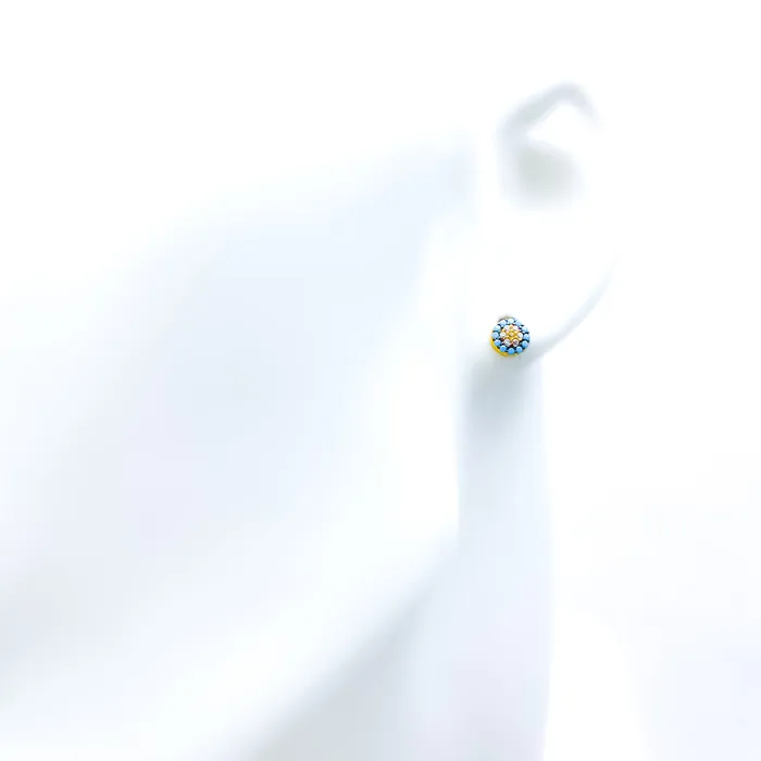 Andaaz Jewelers Earrings Elegant Sparkling 21k Gold Evil Eye Stone Tops