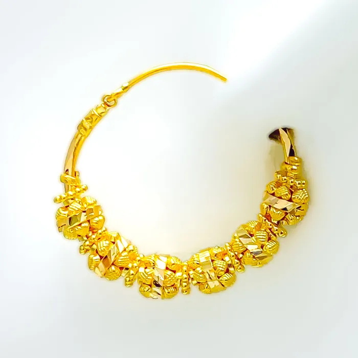 Andaaz Jewelers Earrings Twinkling Beaded 22K Gold Bali Earrings