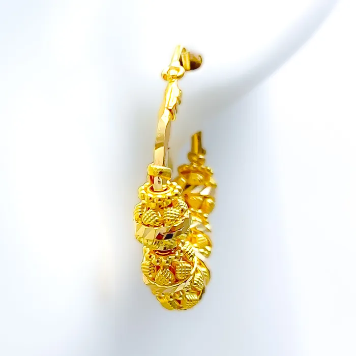 Andaaz Jewelers Earrings Twinkling Beaded 22K Gold Bali Earrings