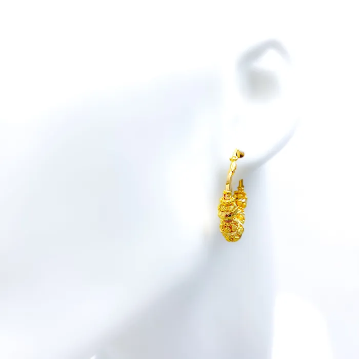 Andaaz Jewelers Earrings Twinkling Beaded 22K Gold Bali Earrings