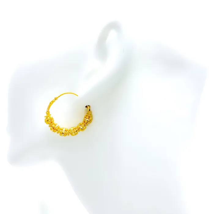 Andaaz Jewelers Earrings Twinkling Beaded 22K Gold Bali Earrings