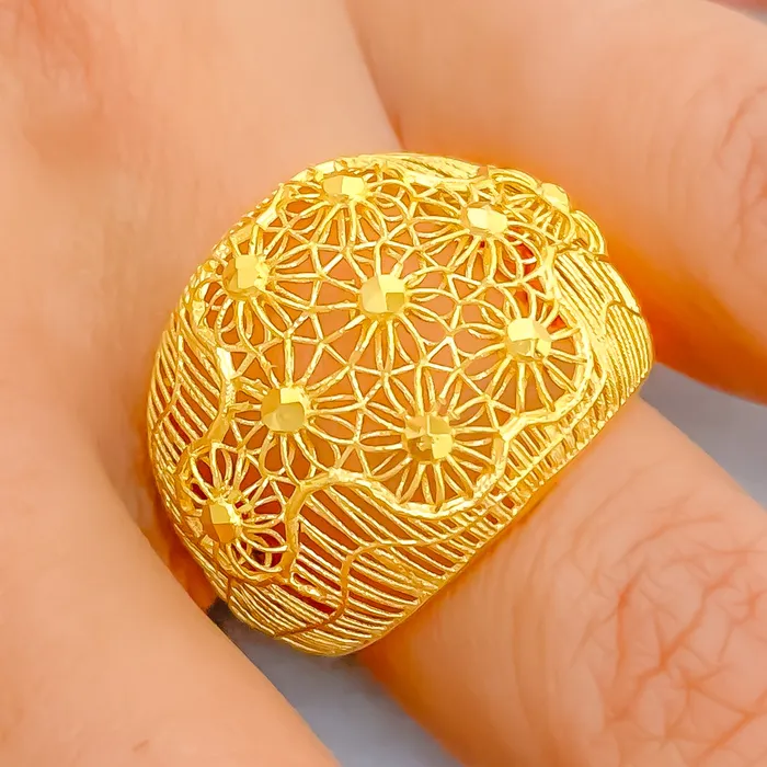 Andaaz Jewelers Exquisite Artistic 21k Gold Ring Rings